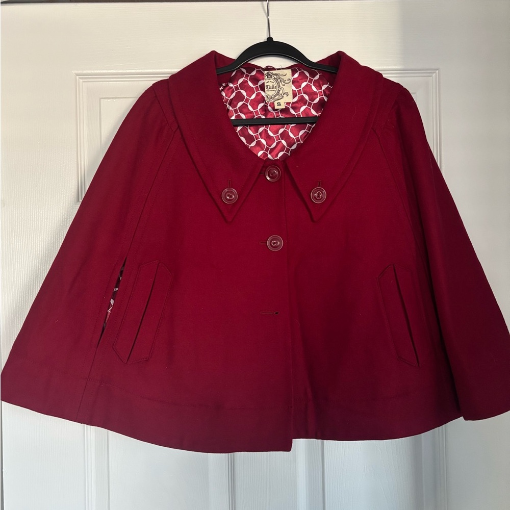 Tulle Women's Burgundy Patterned Coat